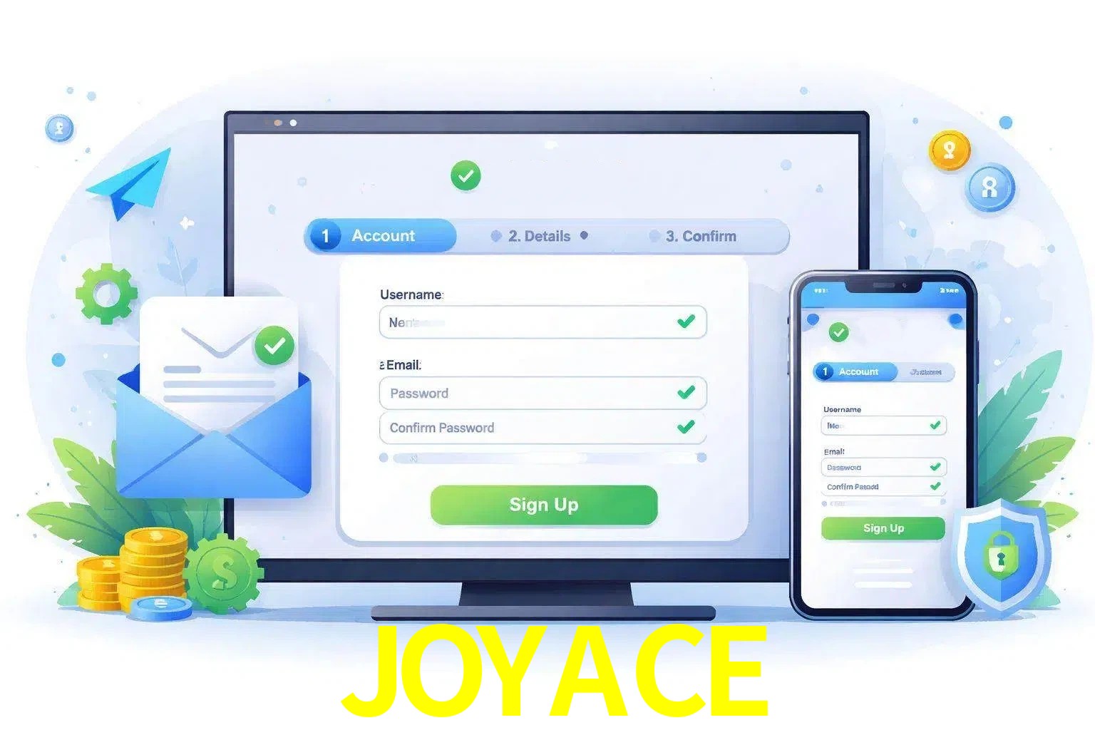Registro de nuevo usuario y configuración de cuenta JOYACE